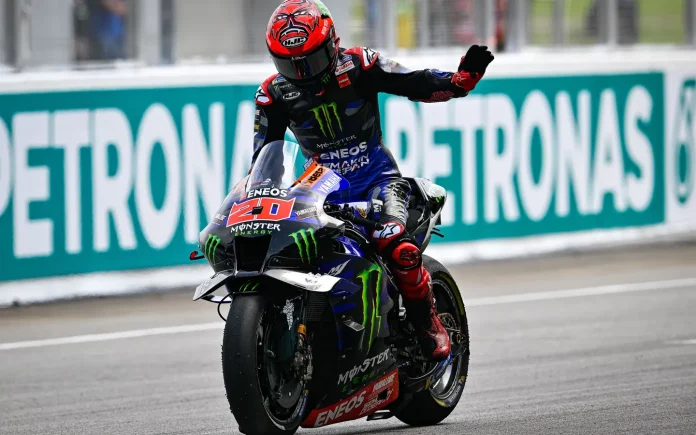 Fabio Quartararo mengungguli Franco Morbidelli pada sesi Free Practice MotoGP Malaysia 2023. (MotoGP)
