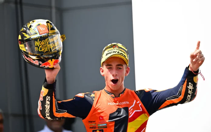 Pedro Acosta berhasil mengunci gelar Juara Dunia Moto2 2023. (MotoGP)