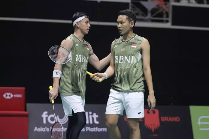 Fajar Alfian/Muhammad Rian Ardianto berhasil lolos ke final Singapore Open 2024. (Foto: PBSI)